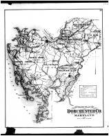 Dorchester County Outline Map, Talbot and Dorchester Counties 1877